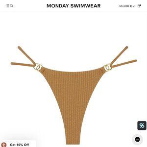 ✨ NWT Monday Swimwear Antique Gold Bikini Bottom — Petite ✨